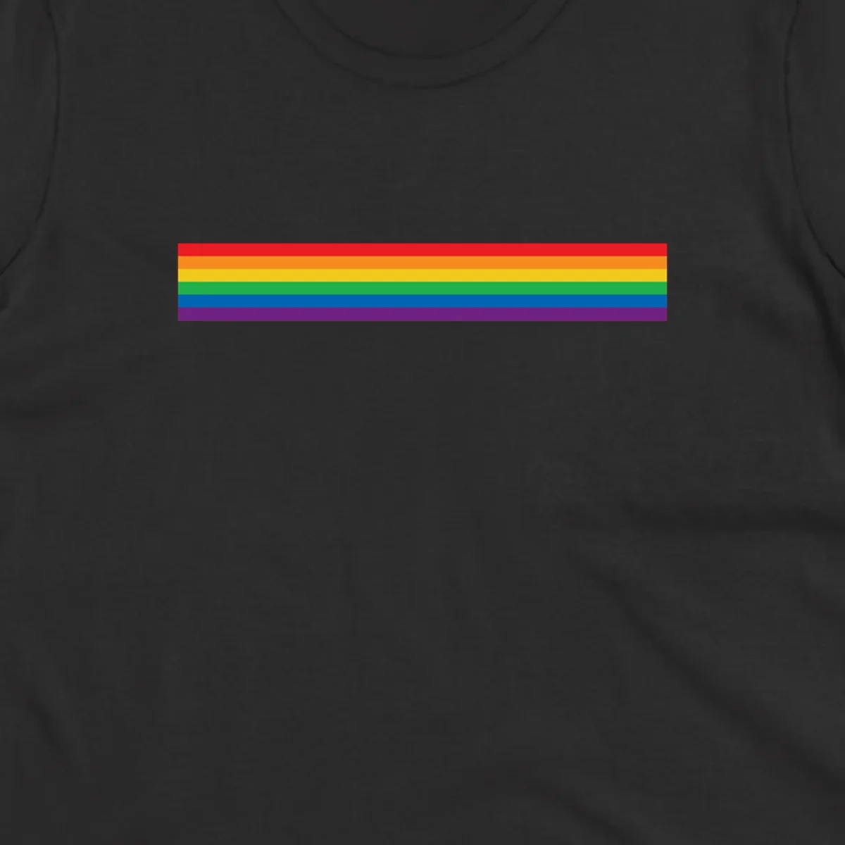 Rainbow pride flag with six horizontal stripes in red, orange, yellow, green, blue, and purple colors
