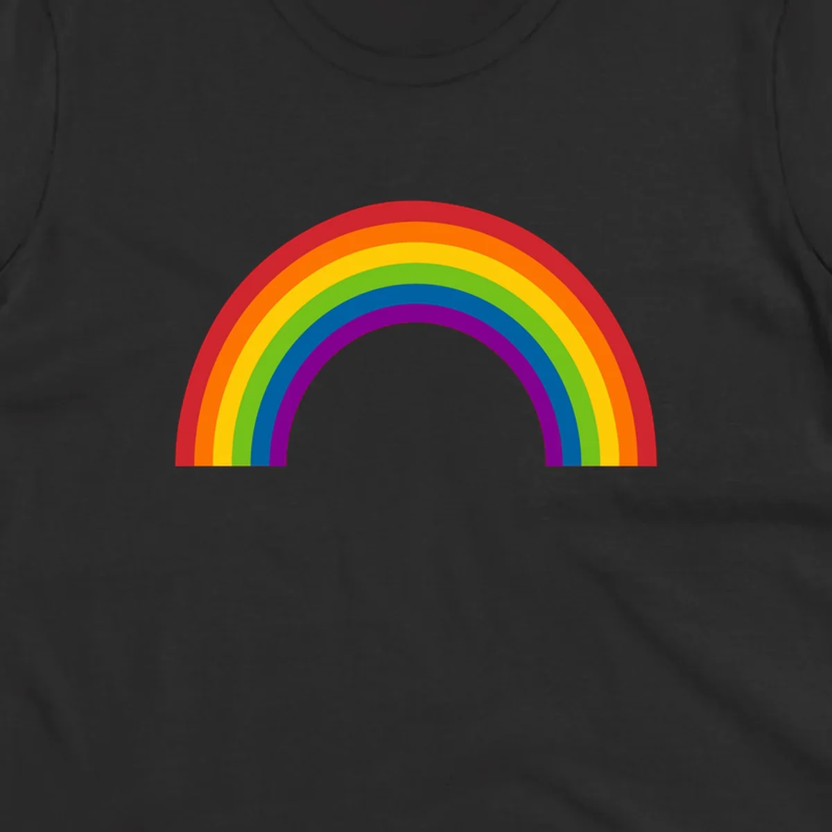 Classic pride rainbow arc with seven vibrant colored stripes in concentric semicircles