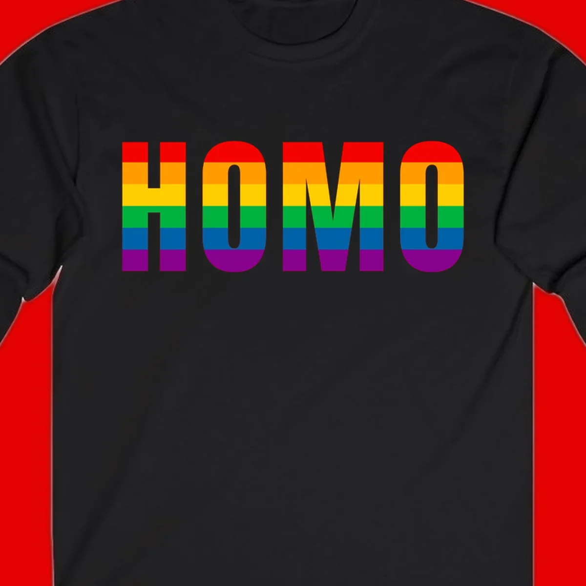 Love is love rainbow pride design with letters filled in rainbow flag stripes against gray background