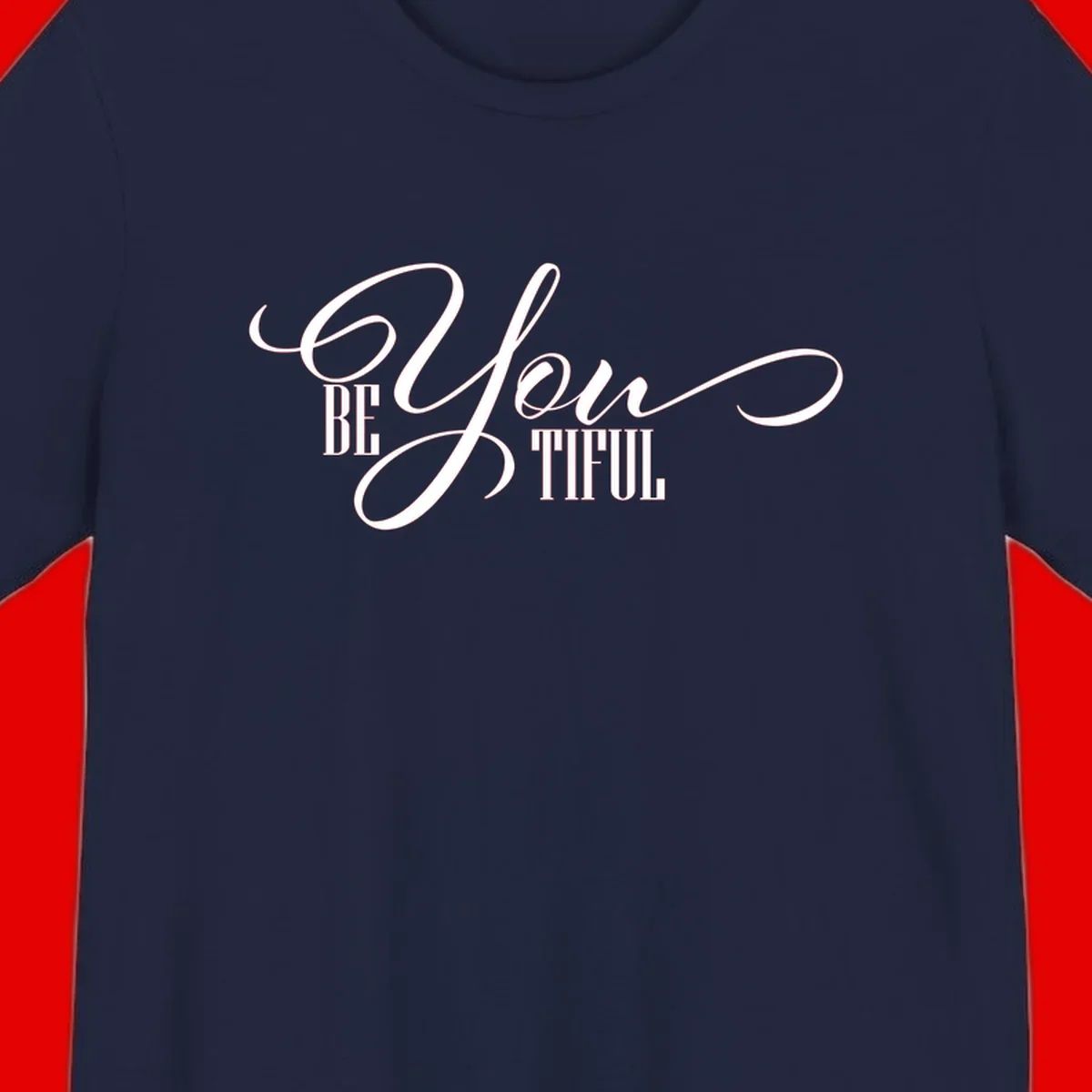 Elegant white typography reading 'BE YOU THRILL' with decorative script and serif lettering on gray background