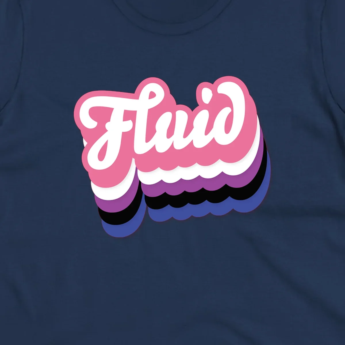 Slay pride clouds design: white script text 'Slay' layered over multicolored scalloped cloud shapes in pink, purple, black, and blue gradient