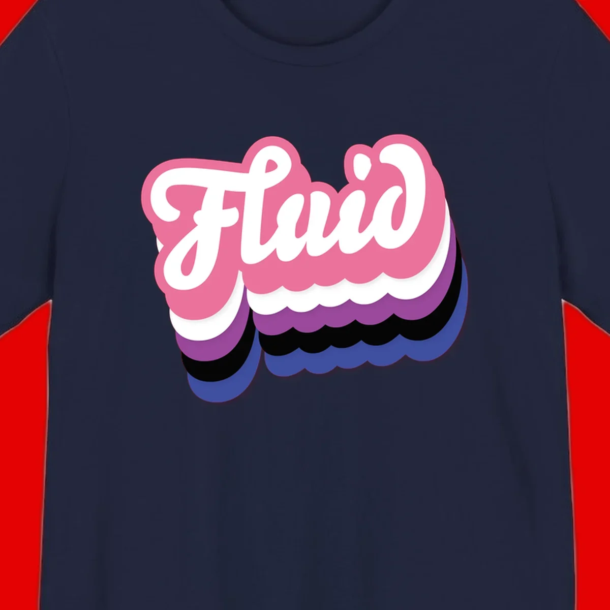 Slay pride clouds design: white script text 'Slay' layered over multicolored scalloped cloud shapes in pink, purple, black, and blue gradient
