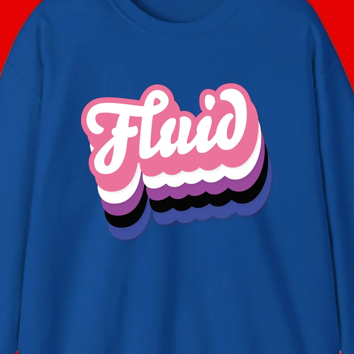Slay pride clouds design: white script text 'Slay' layered over multicolored scalloped cloud shapes in pink, purple, black, and blue gradient