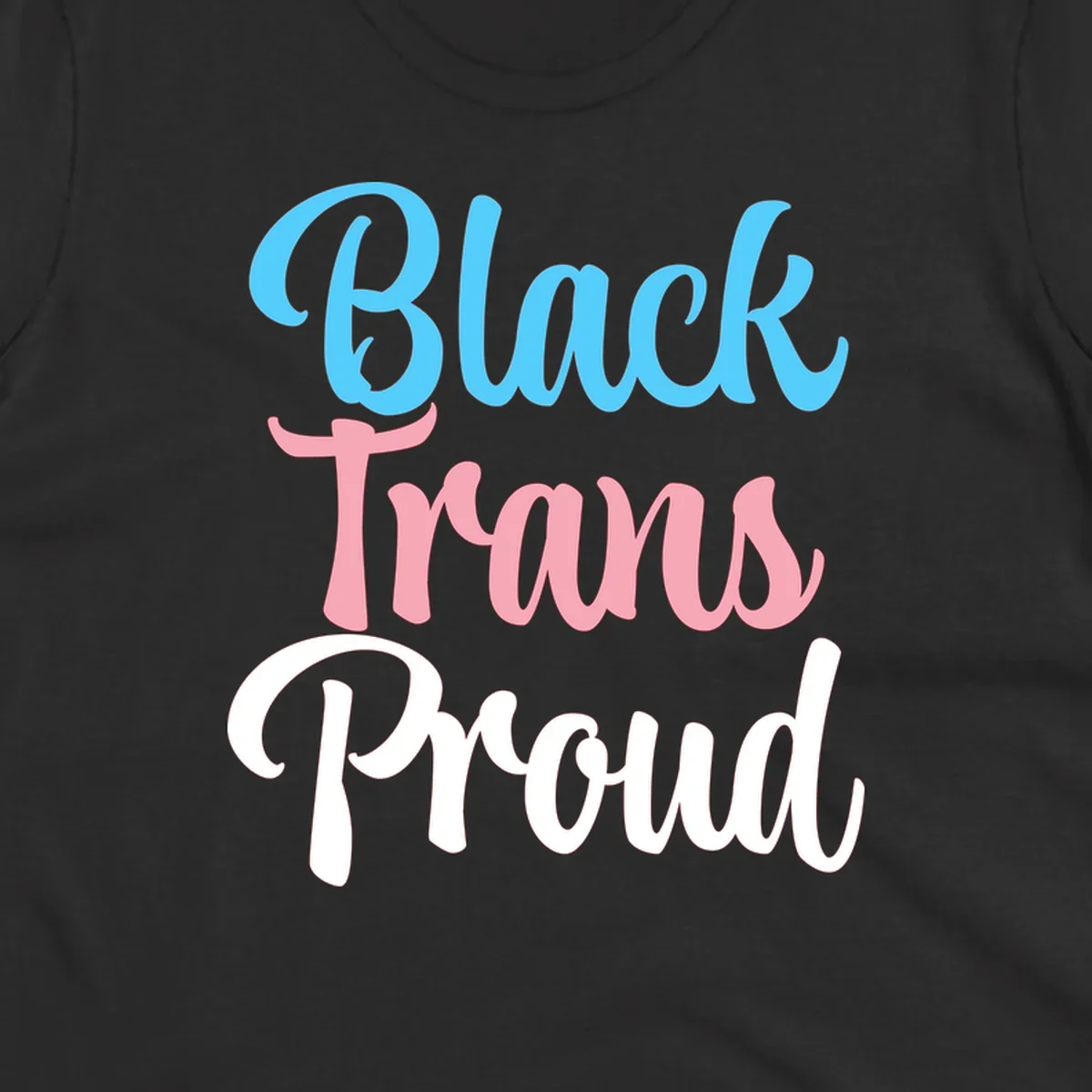 Block Tram Squad design with stacked text in cyan, pink, and white on gray background
