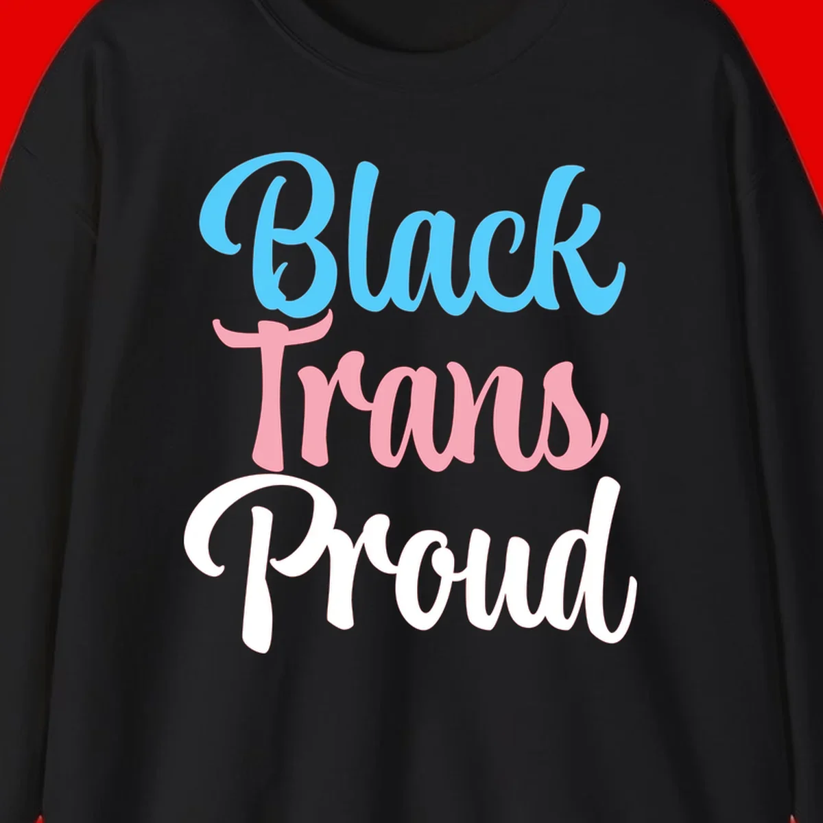 Block Tram Squad design with stacked text in cyan, pink, and white on gray background