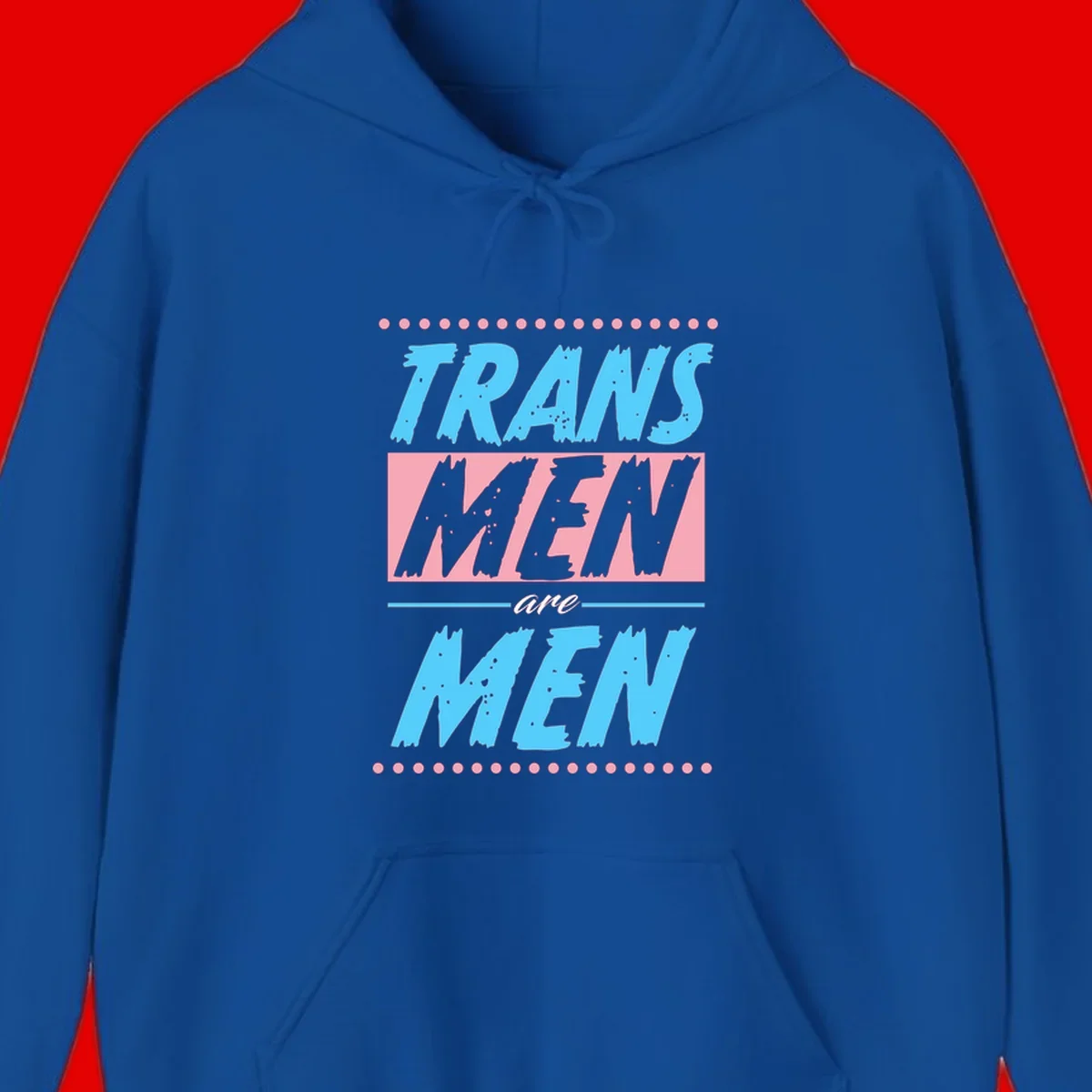Grunge-style graphic with 'Trains New Men Are Men New' text in blue and gray with pink banner, decorated with dots border