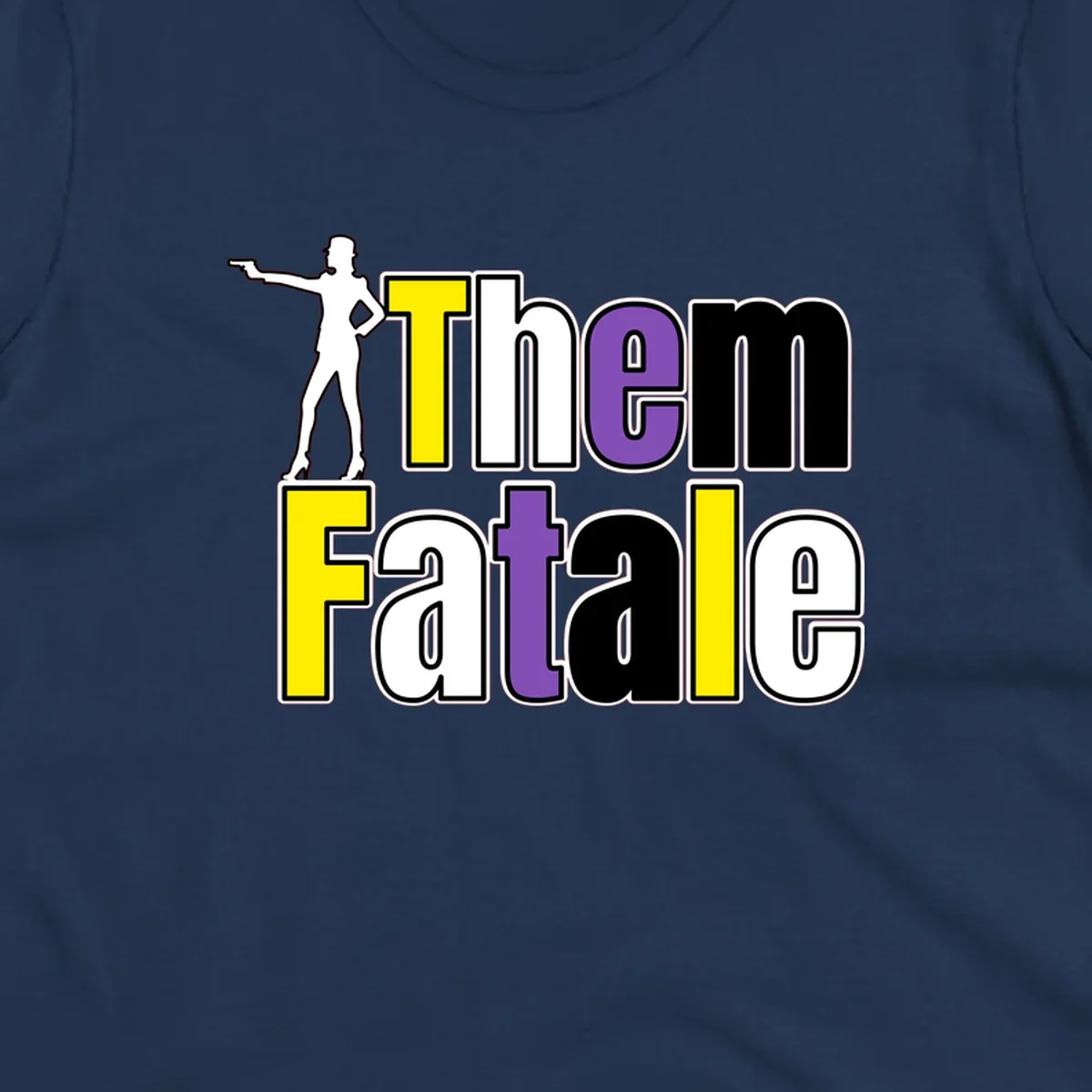 The gym fatalig design with silhouetted figure in power pose and colorful bold text