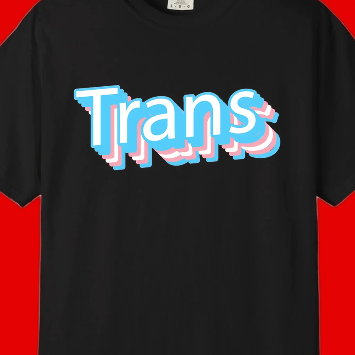 Titans 3D layered text design with cyan blue, pink, and white dimensional shadow effects on gray background