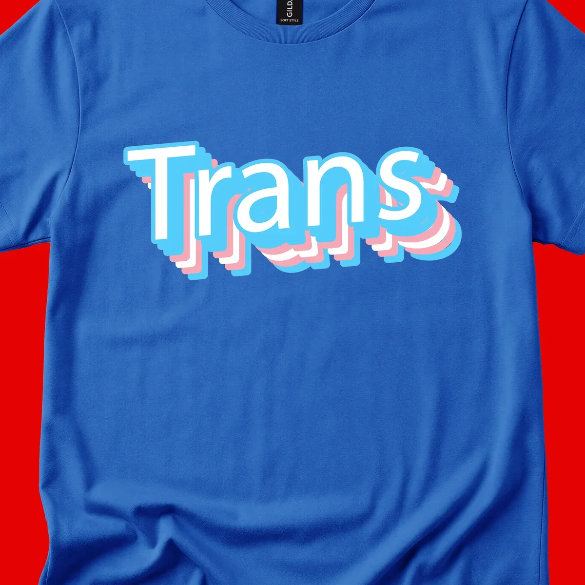 Titans 3D layered text design with cyan blue, pink, and white dimensional shadow effects on gray background