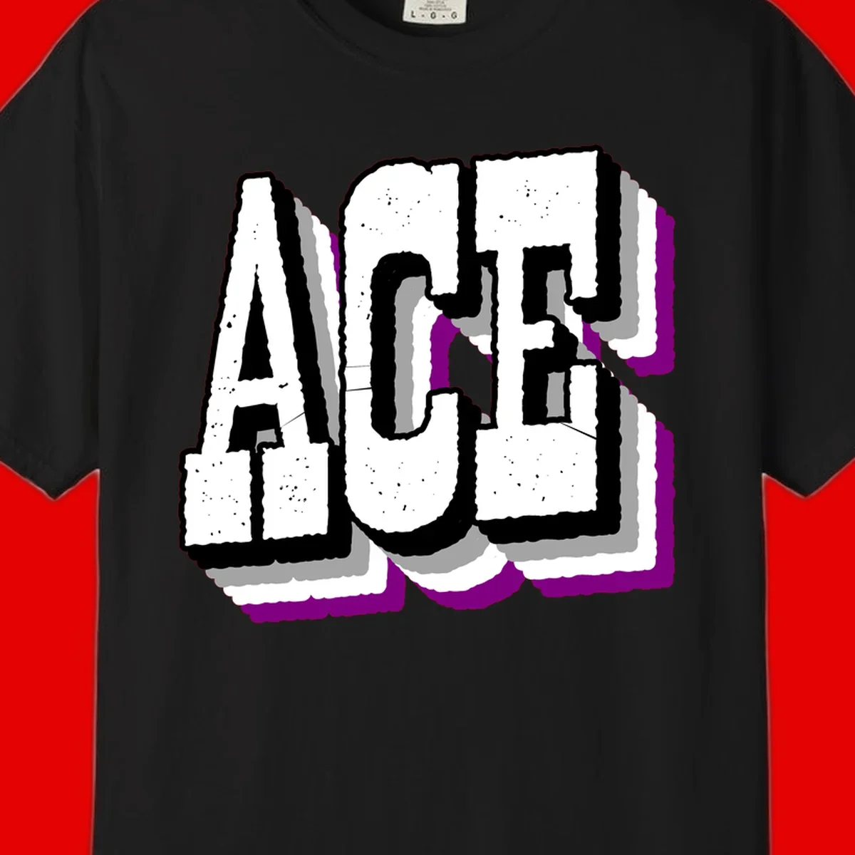 Bold distressed lettering spelling ALASKA with layered shadow effects and purple accents on gray background