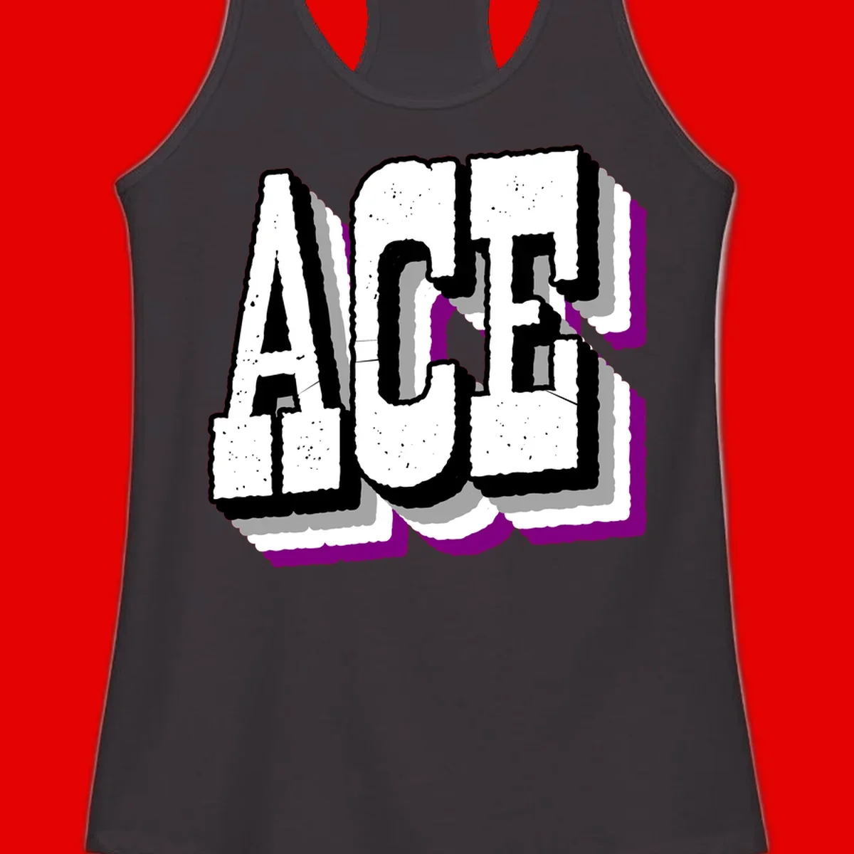 Bold distressed lettering spelling ALASKA with layered shadow effects and purple accents on gray background