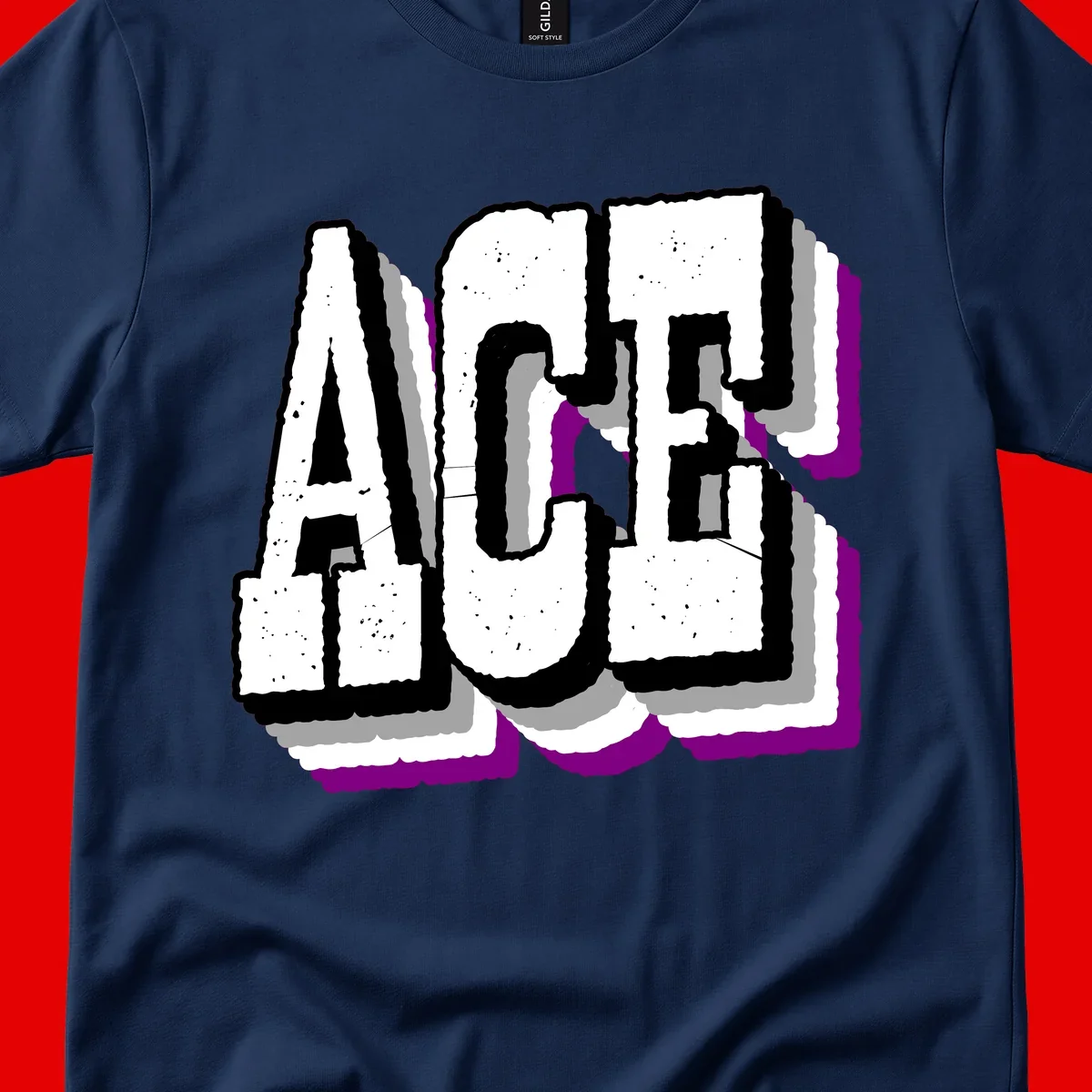 Bold distressed lettering spelling ALASKA with layered shadow effects and purple accents on gray background