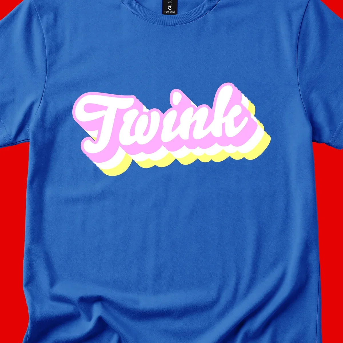 Froze ice cream cone design with pink, white, and yellow scalloped layers and playful typography on gray background