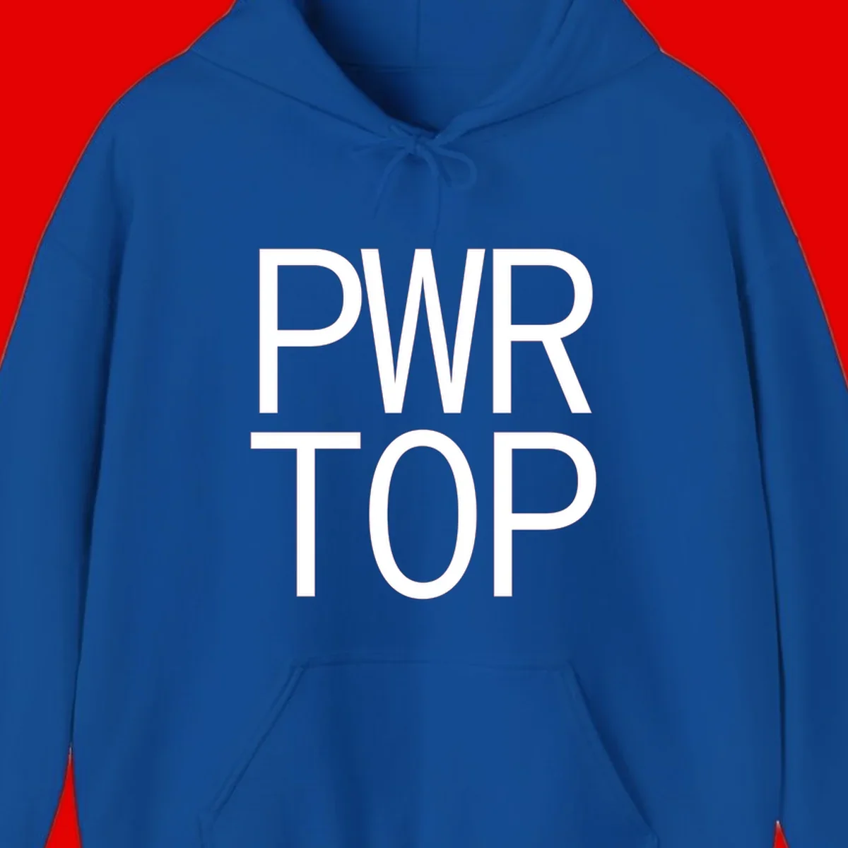 PWR TOP bold sans-serif typography design in white lettering on gray background