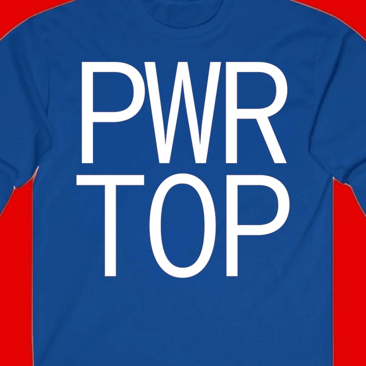 PWR TOP bold sans-serif typography design in white lettering on gray background