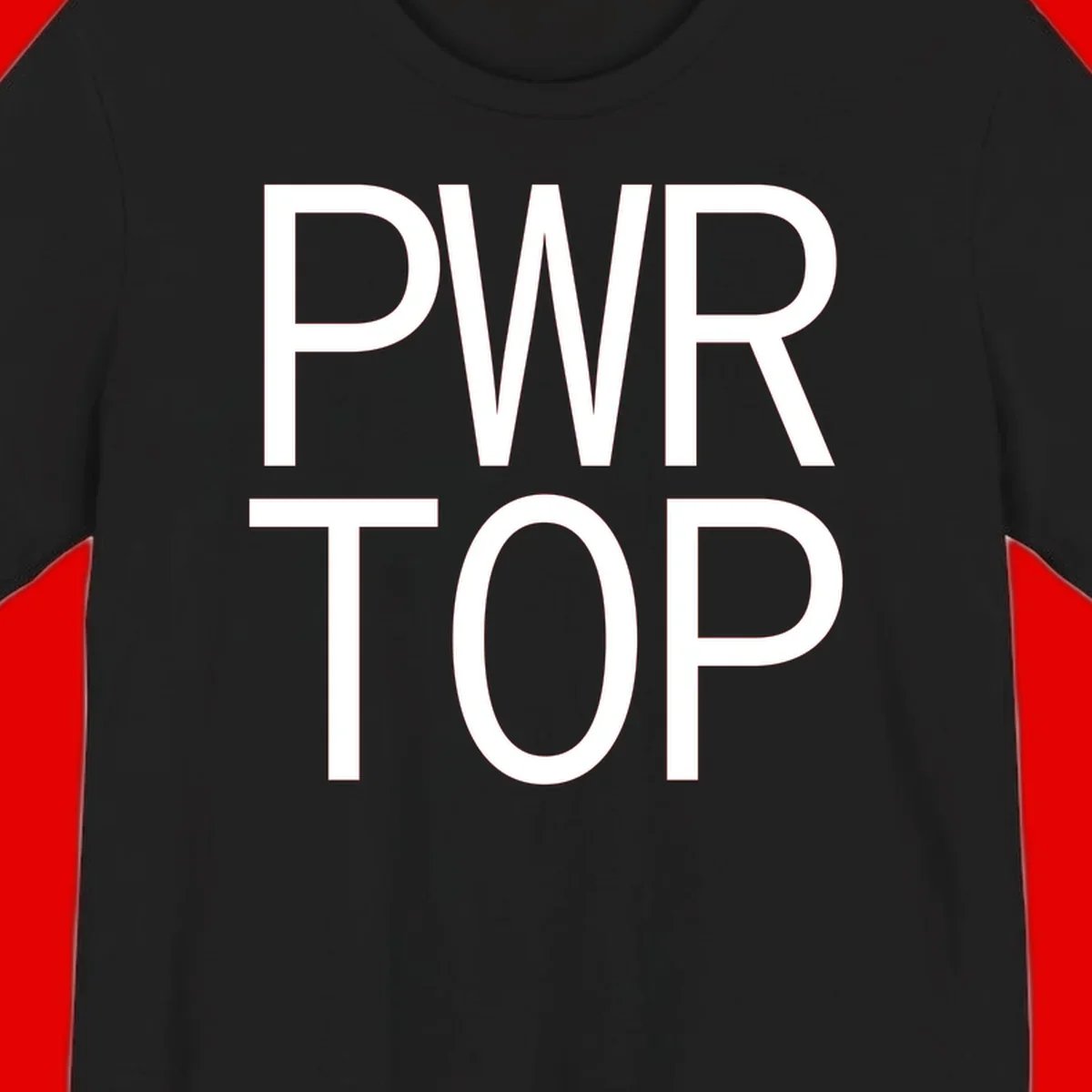 PWR TOP bold sans-serif typography design in white lettering on gray background