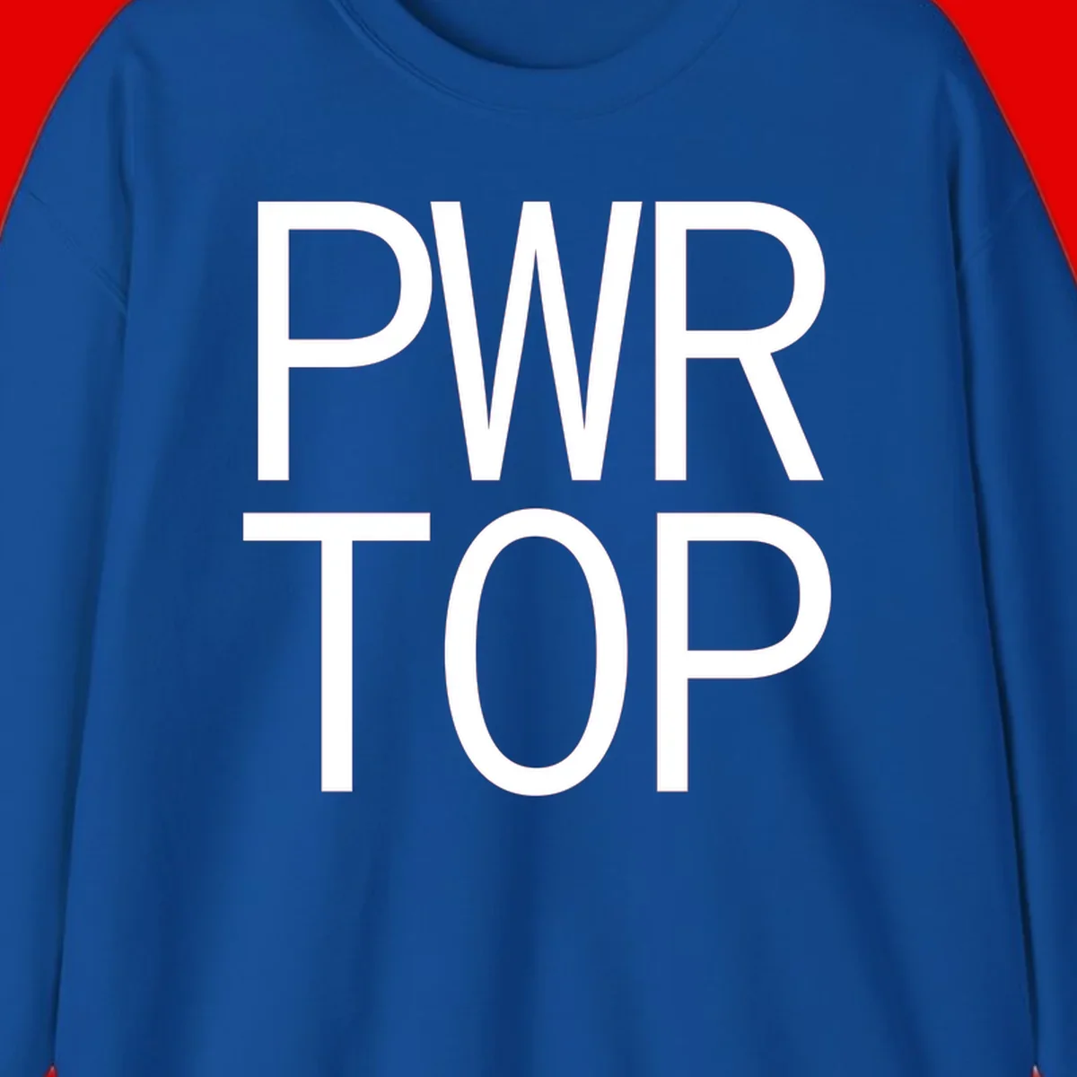 PWR TOP bold sans-serif typography design in white lettering on gray background