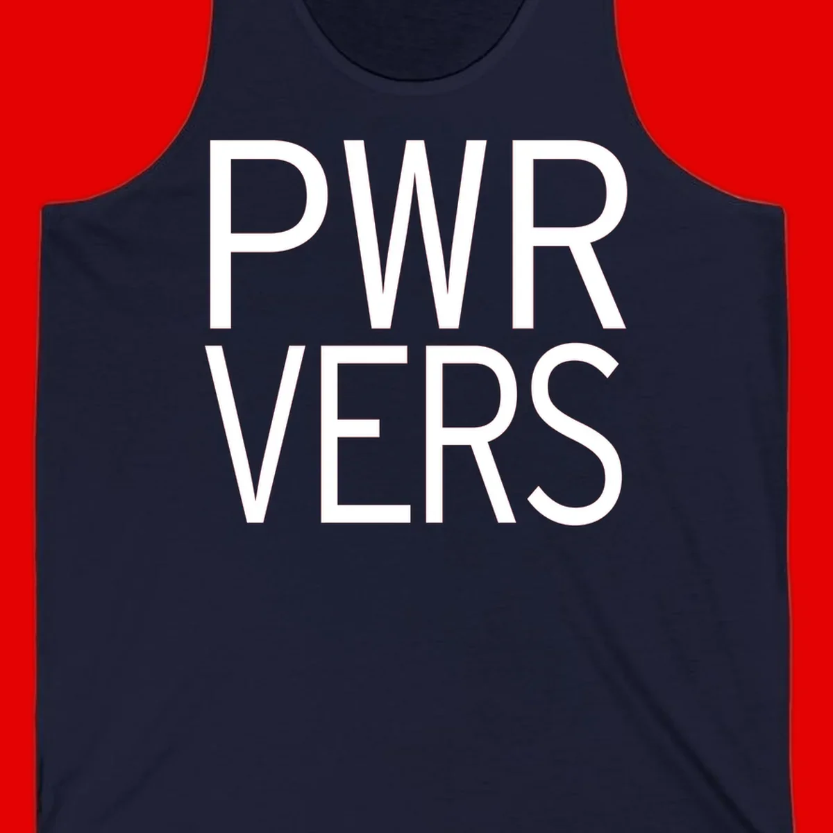 Bold white 'PWR VERS' text on gray background - a proud typography design celebrating LGBTQ+ identity