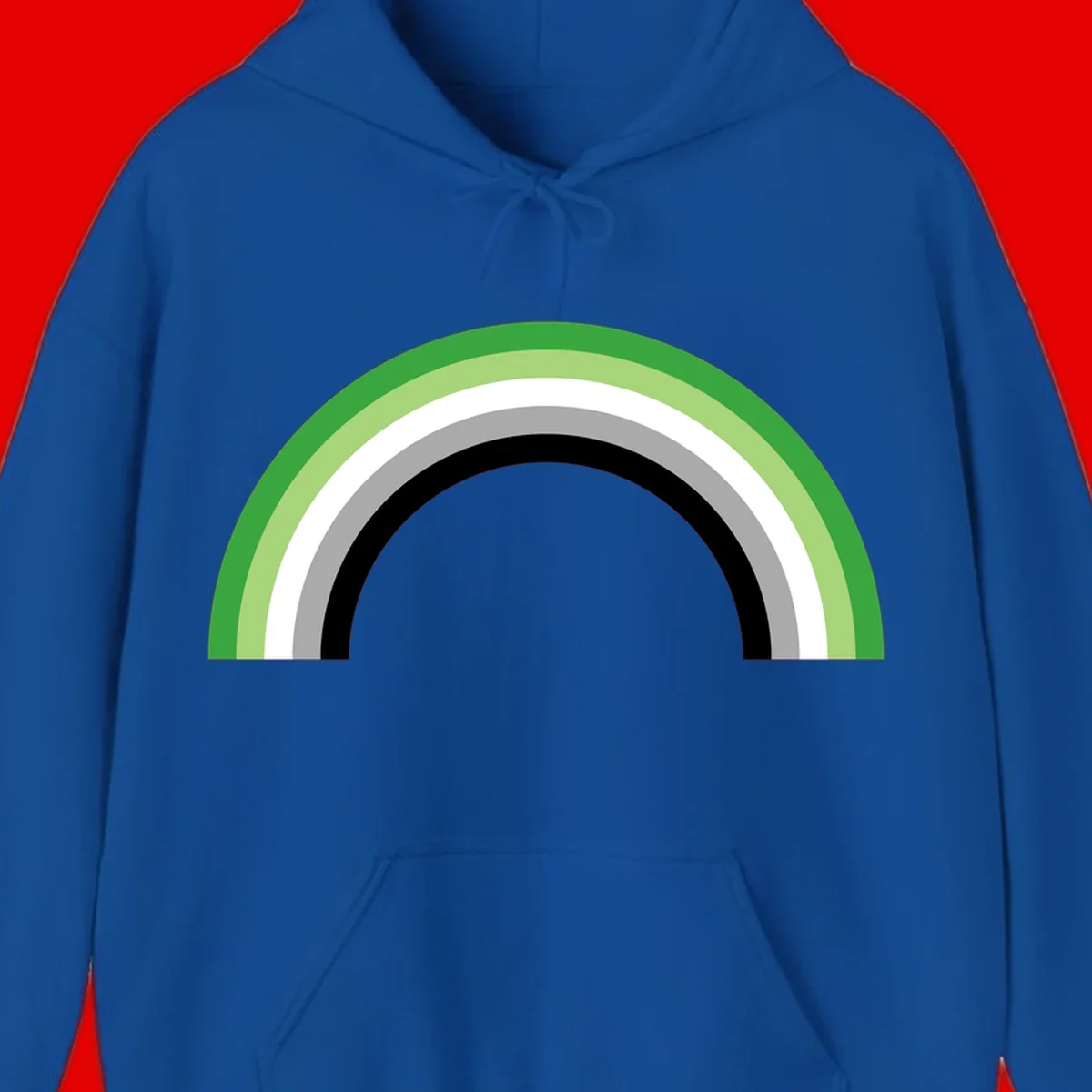Minimalist rainbow arc design with five concentric colored semicircles in green, light green, white, gray, and black stripes