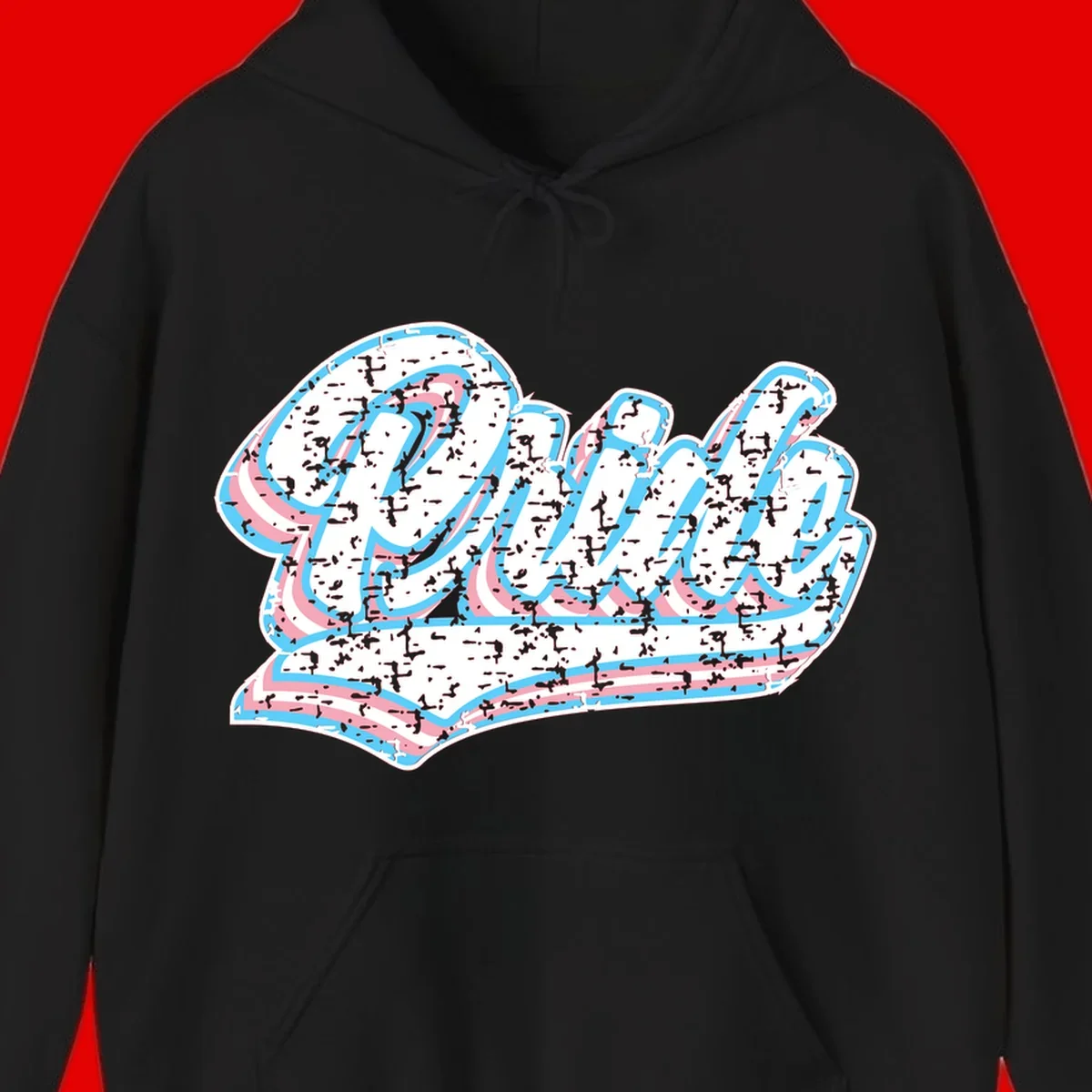 Wavy layered typography design with blue and pink textured letters creating dimensional flowing text art