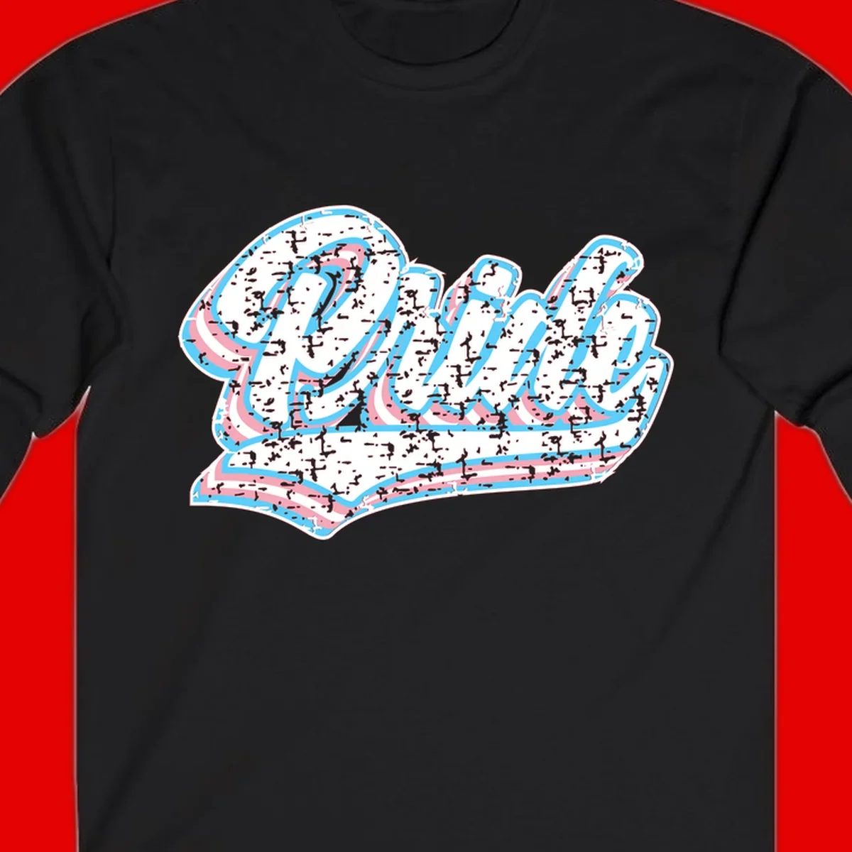 Wavy layered typography design with blue and pink textured letters creating dimensional flowing text art