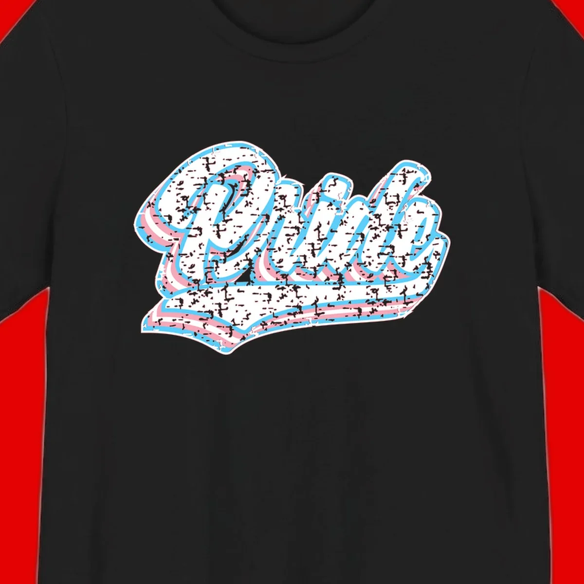 Wavy layered typography design with blue and pink textured letters creating dimensional flowing text art