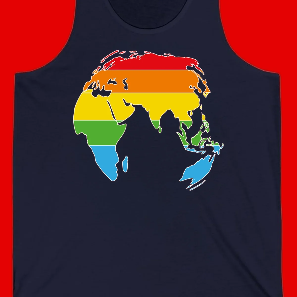Map of Asia divided into five colored climate zones: red, orange, yellow, green, and blue bands representing different temperature and precipitation regions.