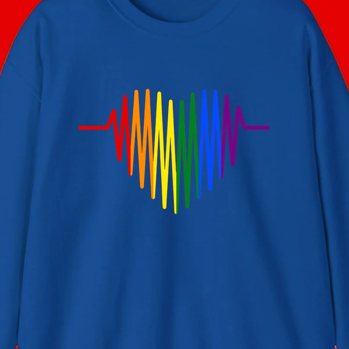 Rainbow sound wave design with spectrum colors flowing in an audio waveform pattern