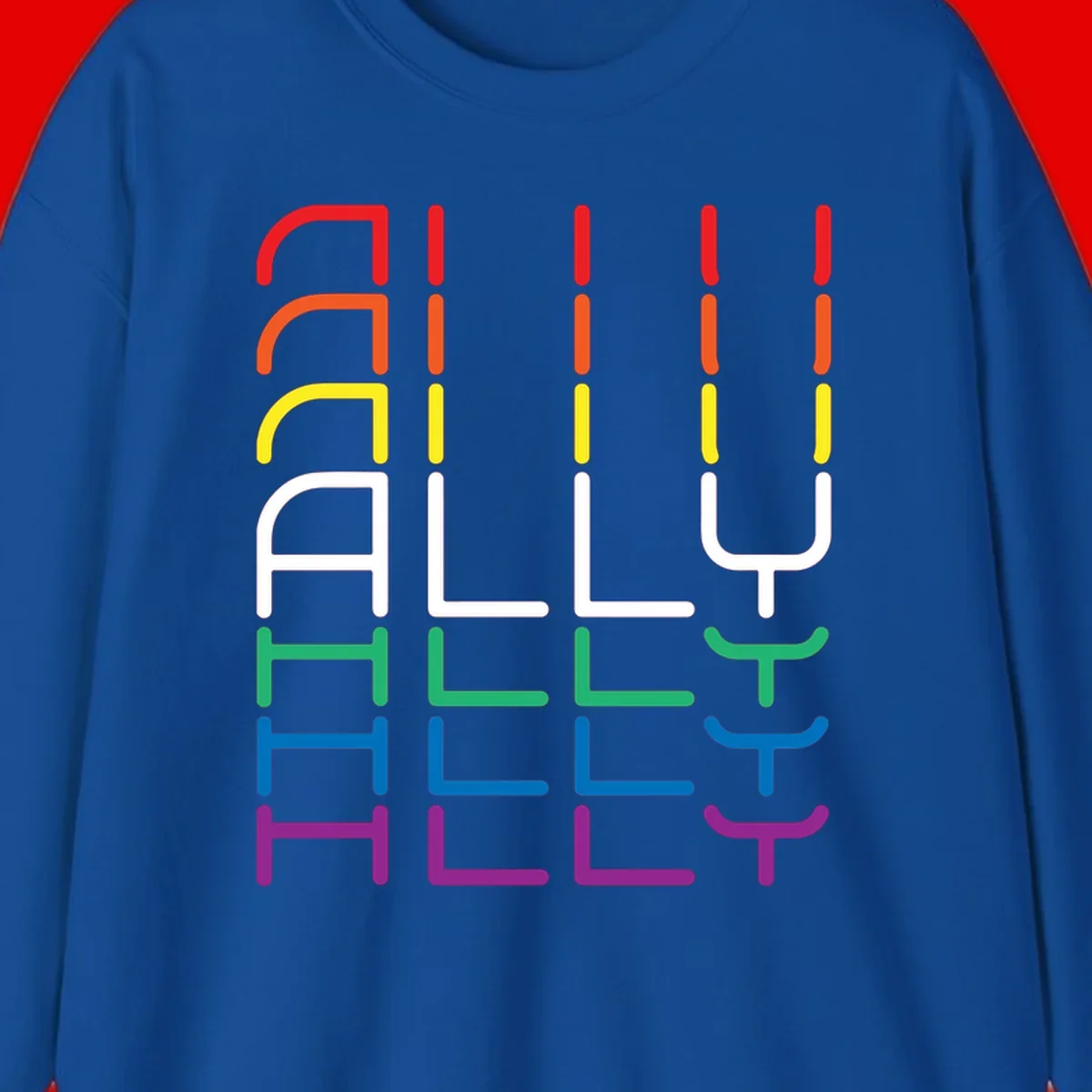 Rainbow pride seating chart design with colorful chair icons arranged in rows representing pride flag colors from red to purple