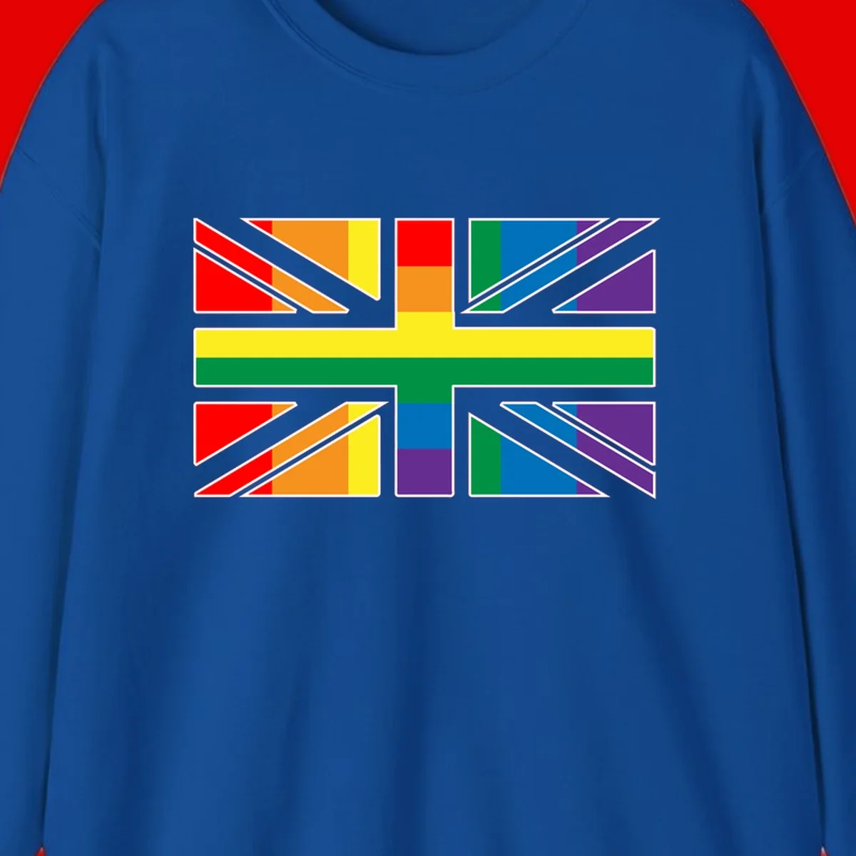 Pride geometric rainbow design with bold triangles and diagonal stripes in red, orange, yellow, green, blue, and purple