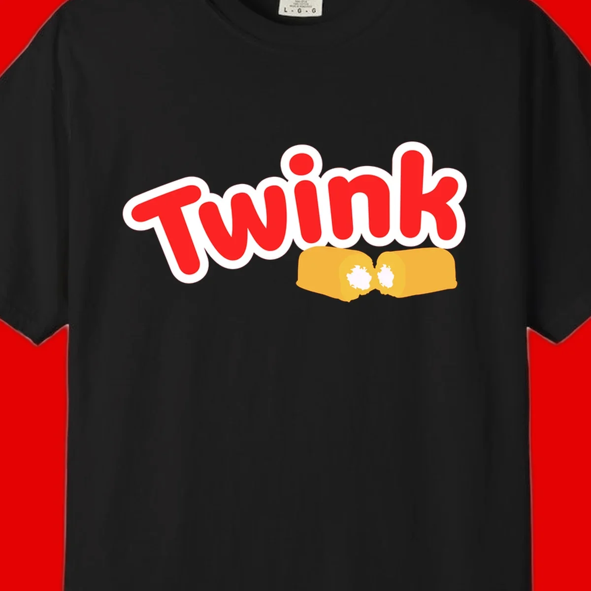 Red 'TWINK' text with white outline above two gold fists bumping together in celebration