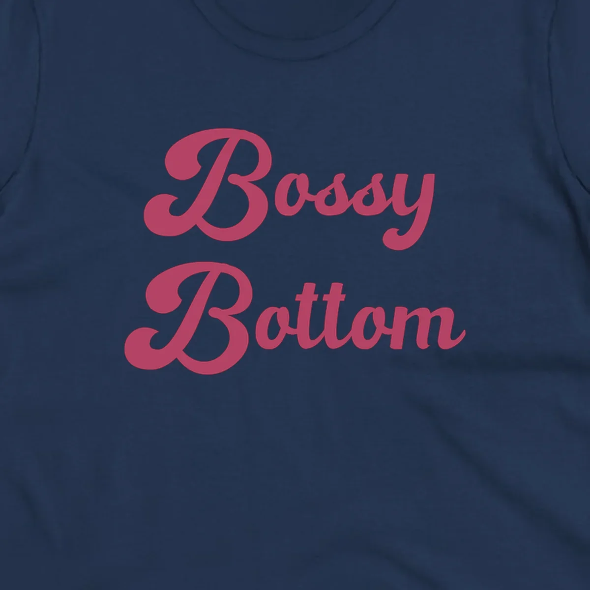 Body rhythm pride design with pink flowing lettering on gray background