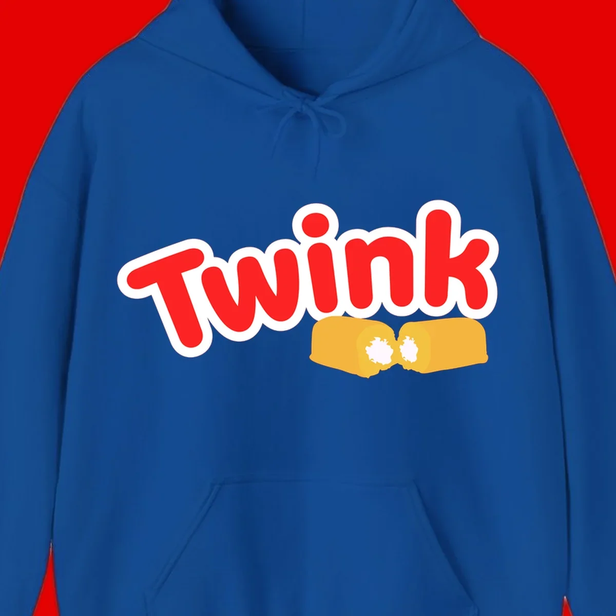 Red 'Twink' text with white outline above two yellow fists bumping together with white highlights, comic book style pride design