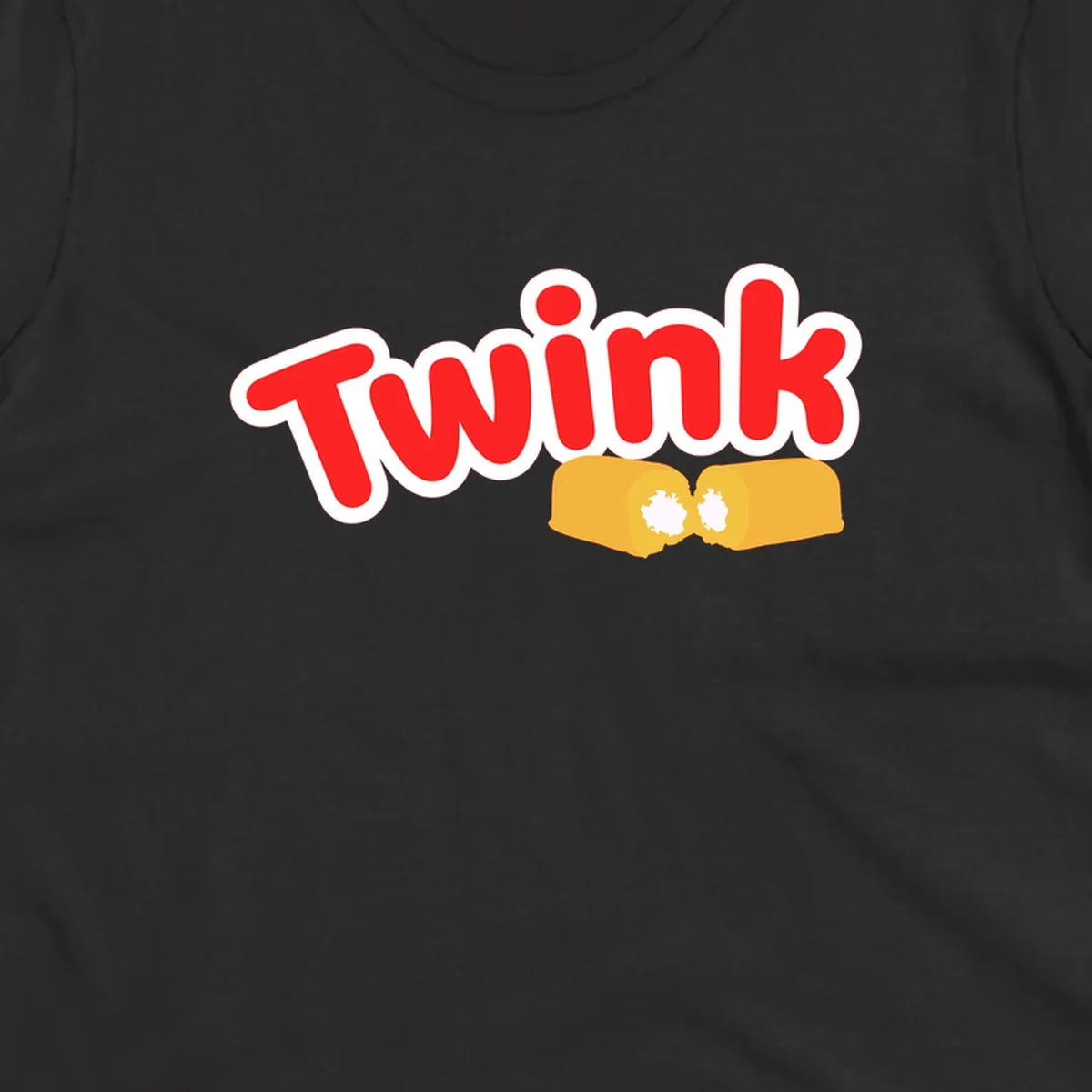 Red 'Twink' text with white outline above two yellow fists bumping together with white highlights, comic book style pride design