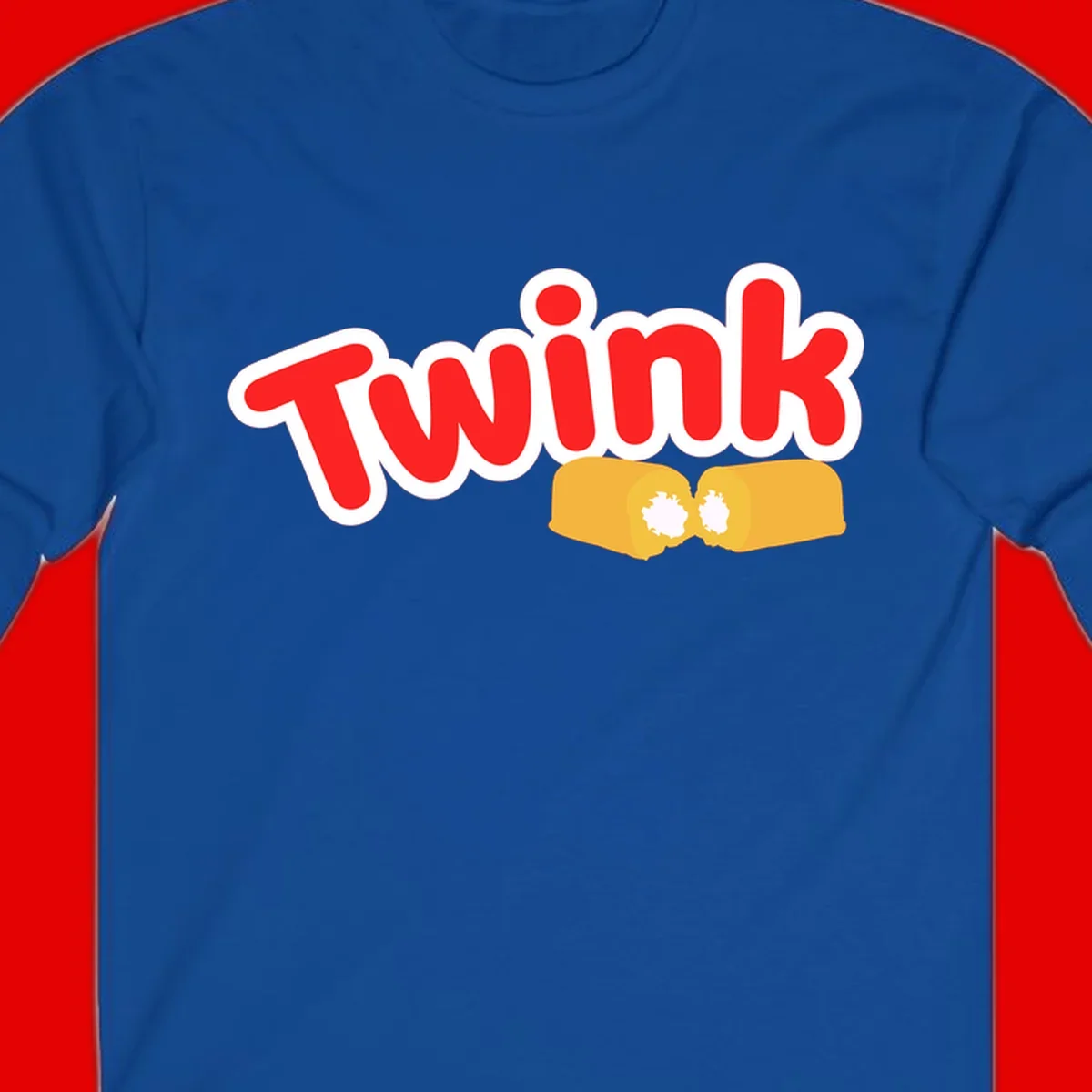 Red 'Twink' text with white outline above two yellow fists bumping together with white highlights, comic book style pride design