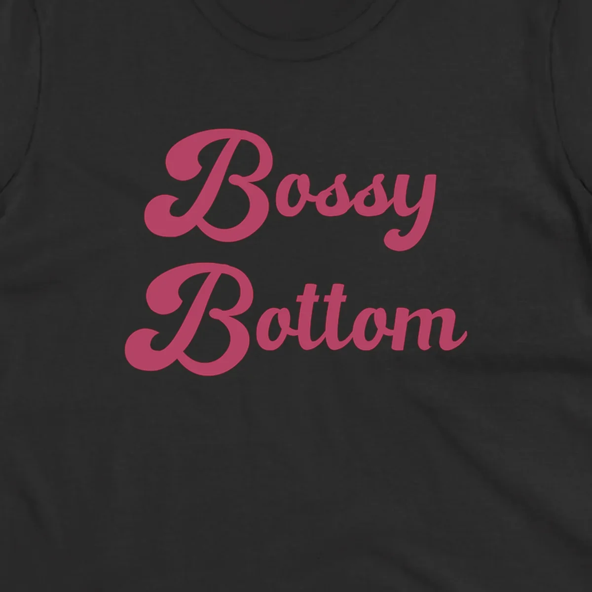 Body Rocking pride design in pink lettering with flowing, decorative typography on gray background