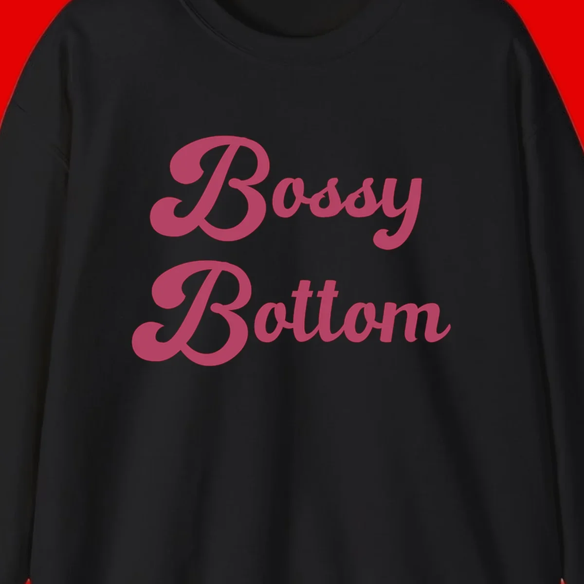 Body Rocking pride design in pink lettering with flowing, decorative typography on gray background