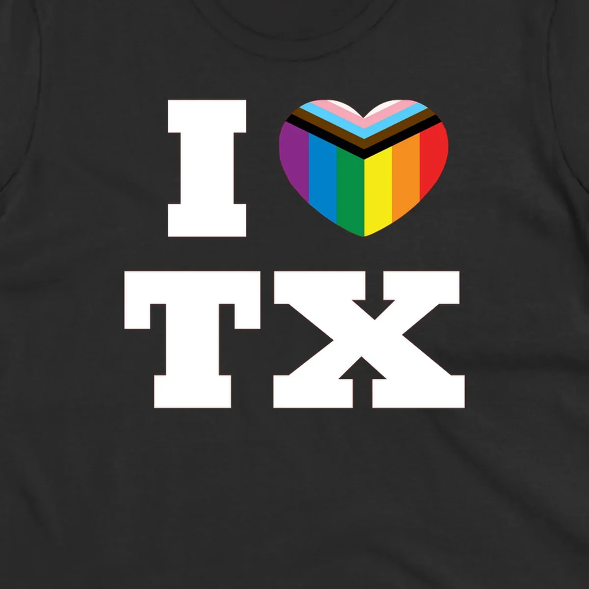 I love pride rainbow heart design with full spectrum stripes and chevron pattern overlay