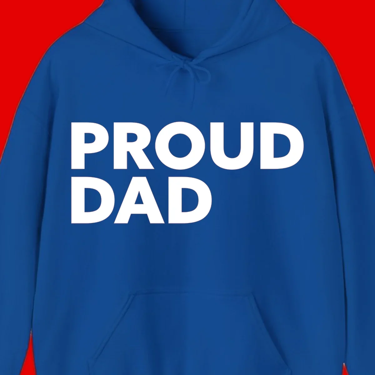 Bold white 'PROUD DAD' text on gray background - proud dad typography design