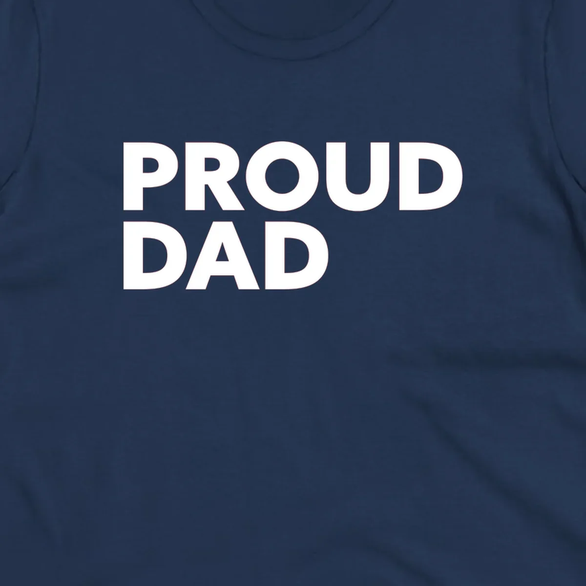 Bold white 'PROUD DAD' text on gray background - proud dad typography design