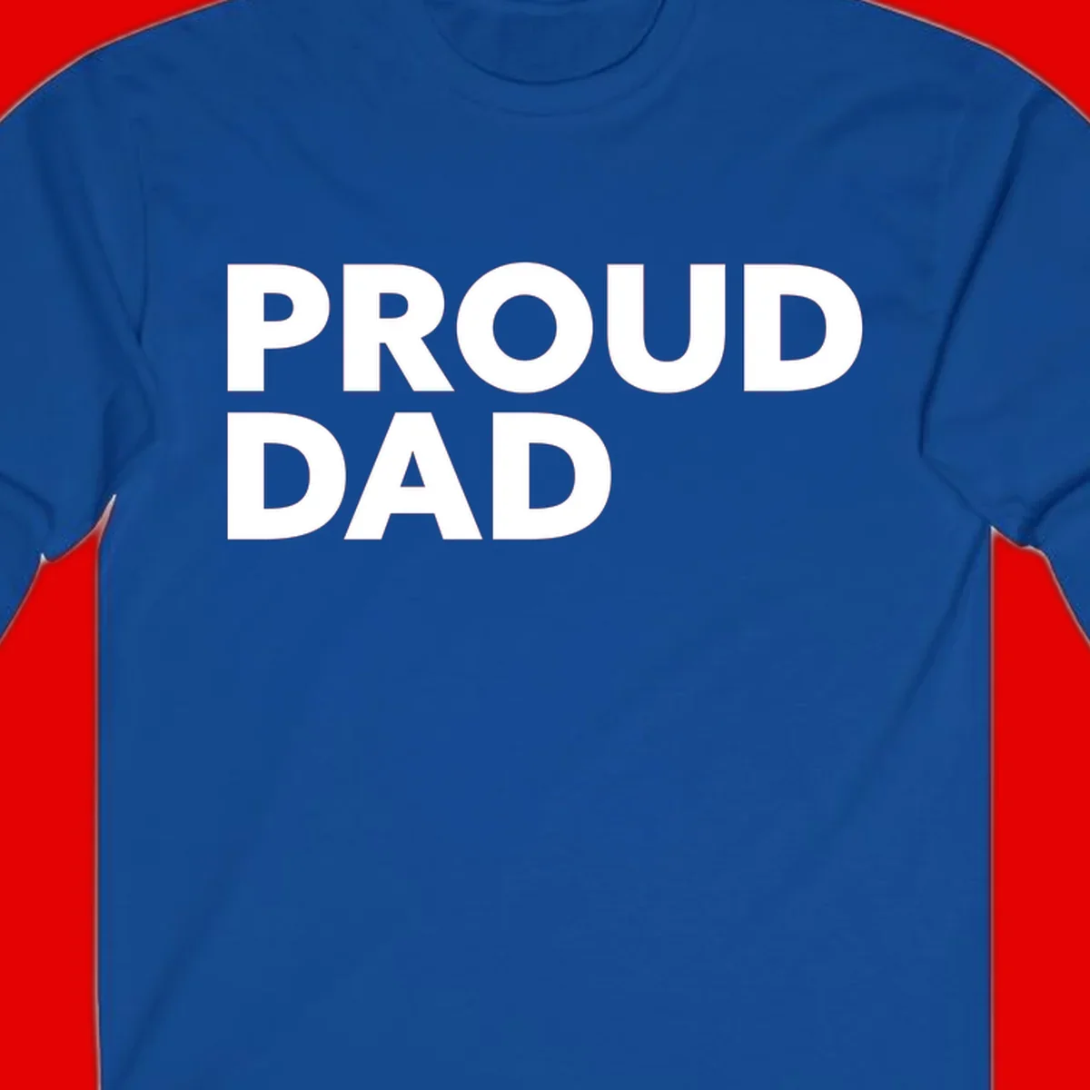 Bold white 'PROUD DAD' text on gray background - proud dad typography design