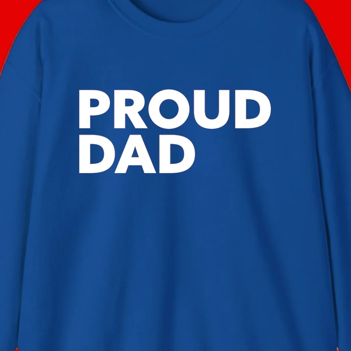 Bold white 'PROUD DAD' text on gray background - proud dad typography design