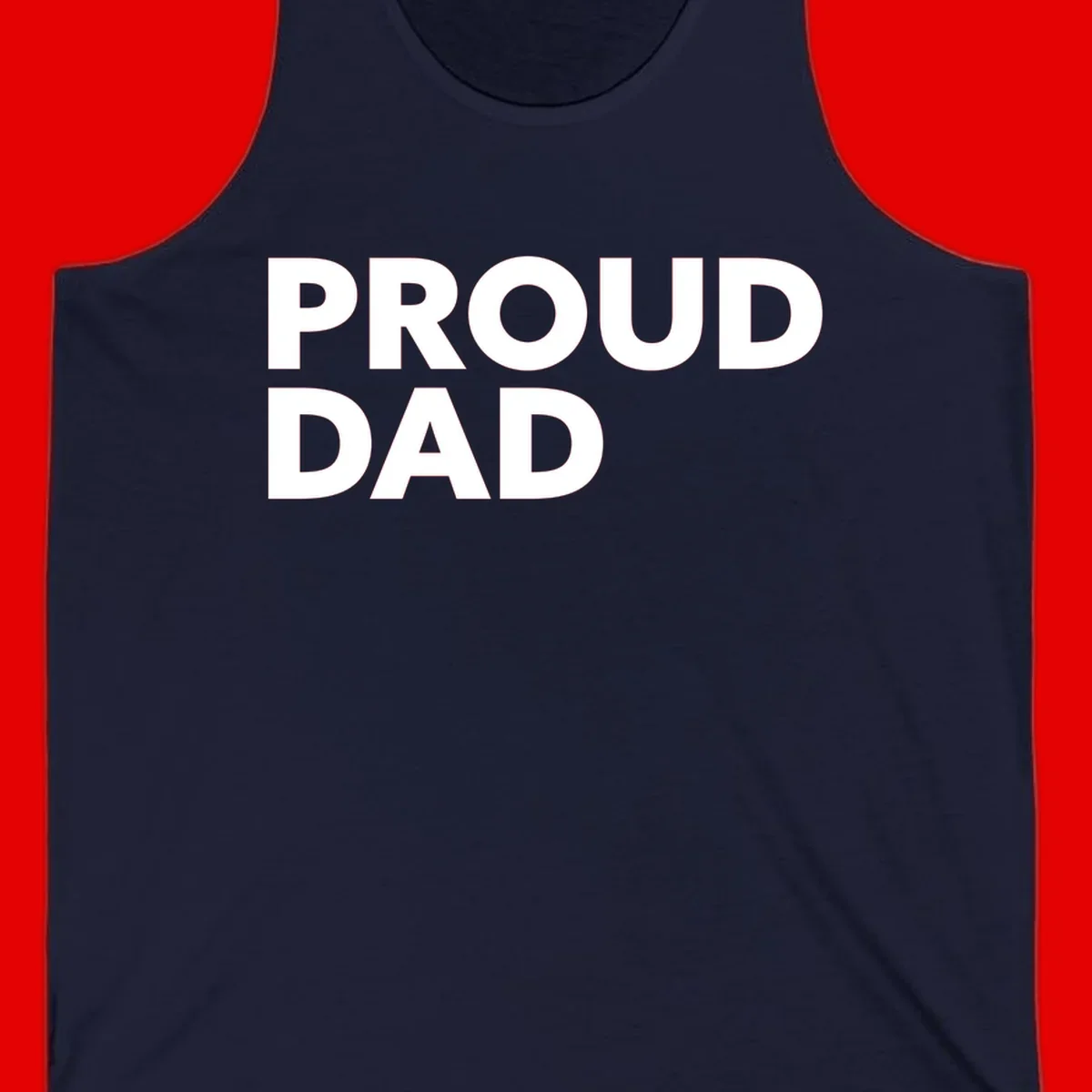Bold white 'PROUD DAD' text on gray background - proud dad typography design