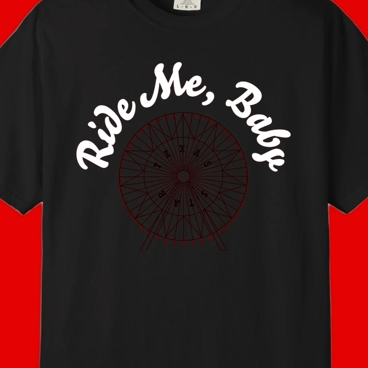 Detailed illustration of a ferris wheel with 'Rescue Me' text in white script above and below the mechanical structure on gray background