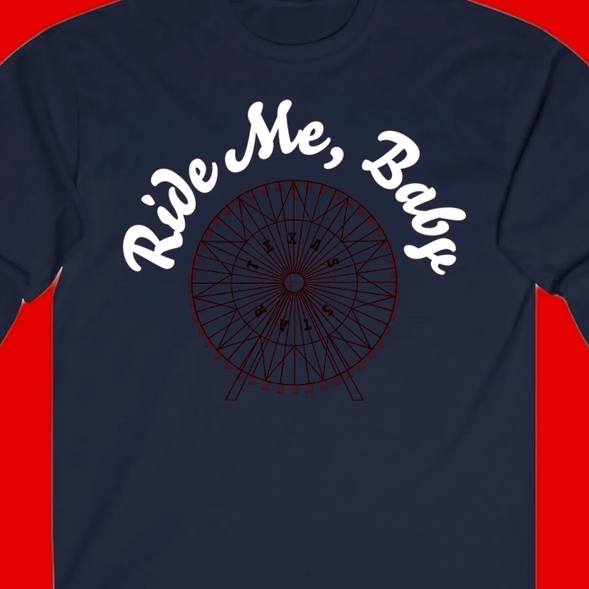 Detailed illustration of a ferris wheel with 'Rescue Me' text in white script above and below the mechanical structure on gray background