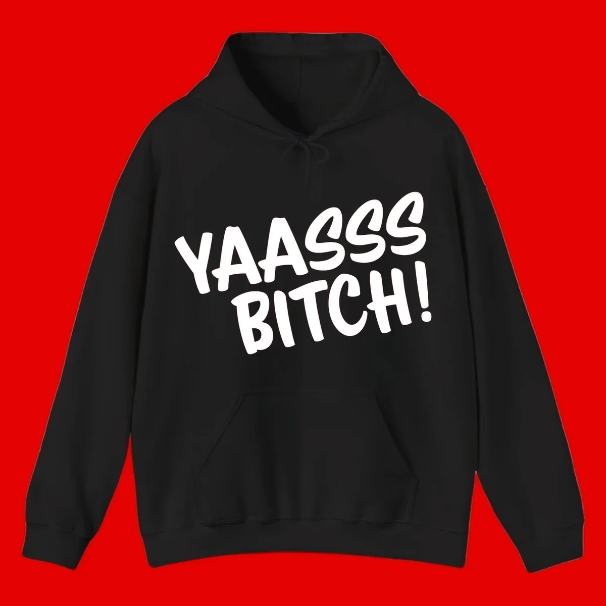 White bold text reading 'YA455 BITCH!' with exclamation mark on gray background, ya455 bitch attitude design