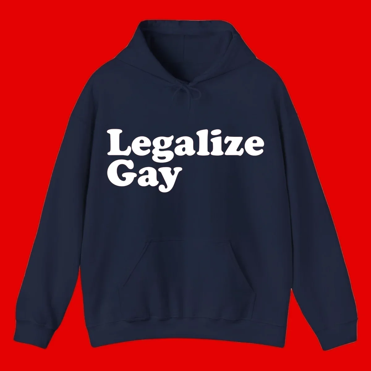 Bold white serif text reading 'Legalize Gay' on gray background - legalize-gay-pride statement design