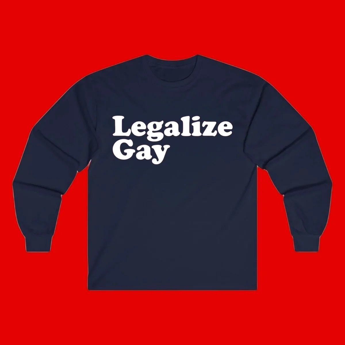 Bold white serif text reading 'Legalize Gay' on gray background - legalize-gay-pride statement design