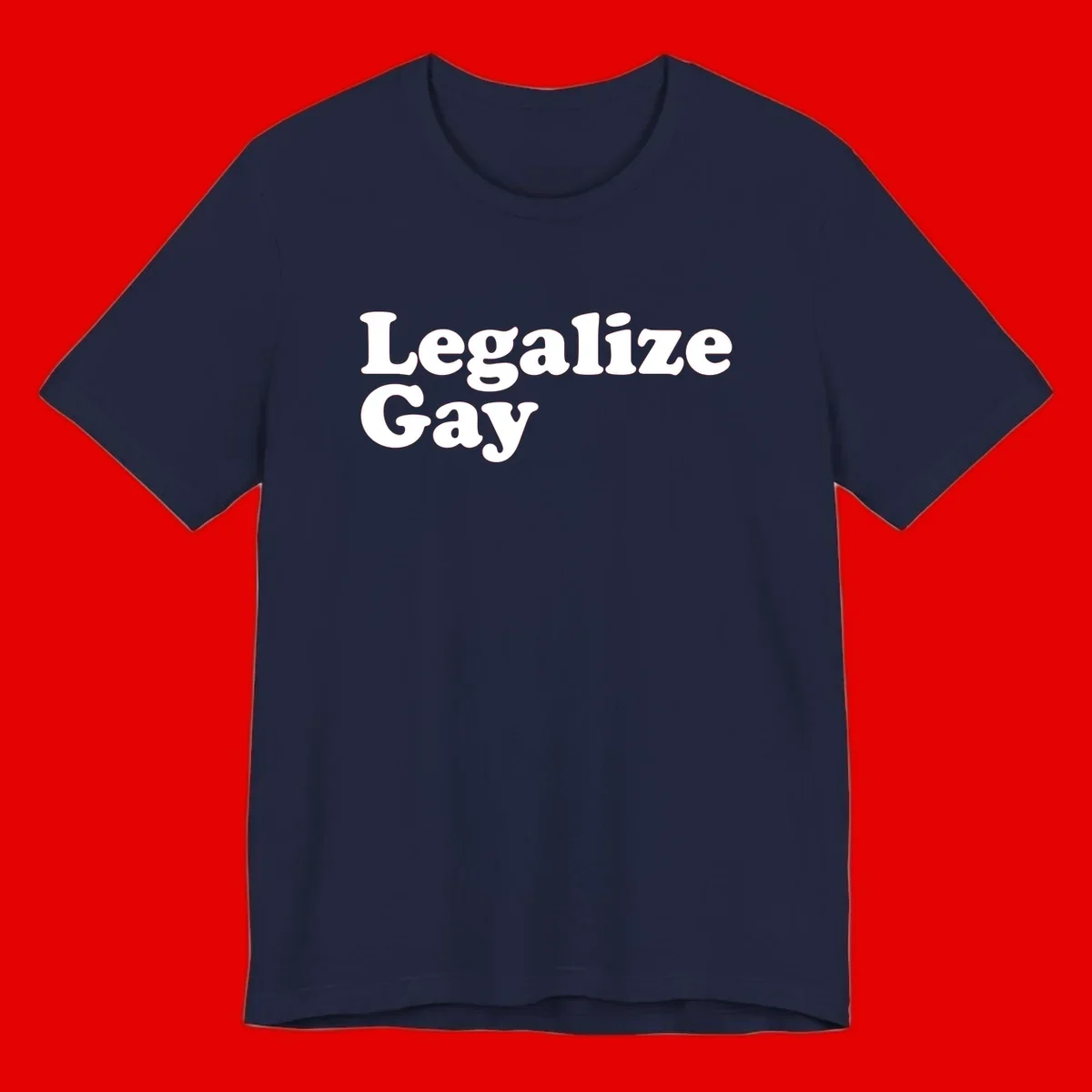 Bold white serif text reading 'Legalize Gay' on gray background - legalize-gay-pride statement design
