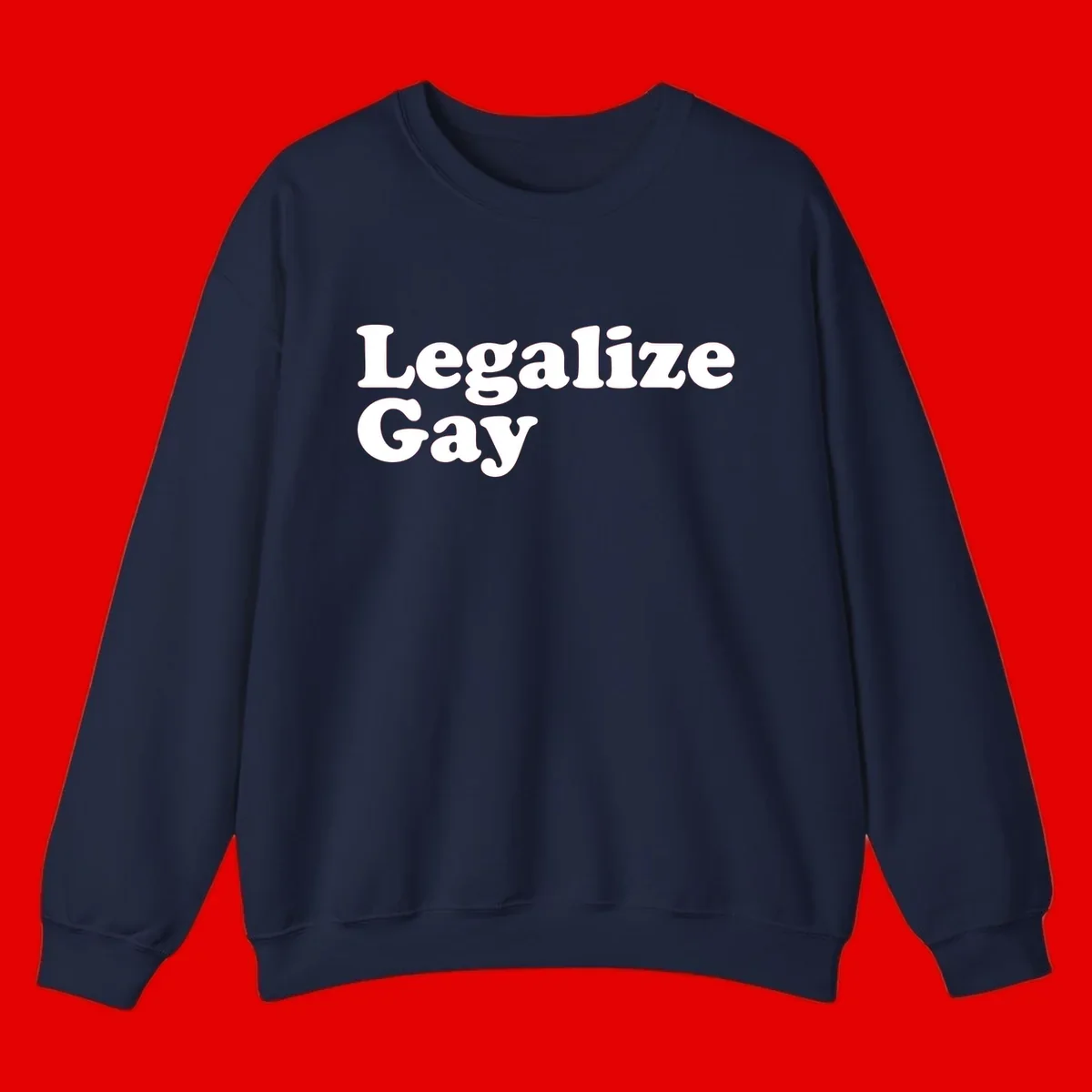 Bold white serif text reading 'Legalize Gay' on gray background - legalize-gay-pride statement design